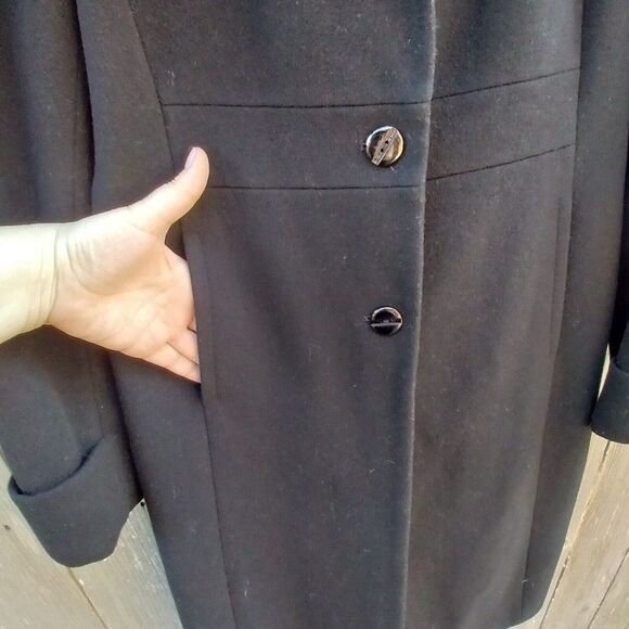 Kenneth Cole Reaction size 12 women's wool coat black - Picture 3 of 9